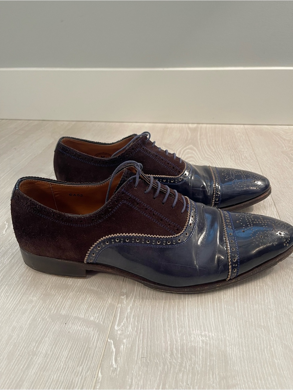John Fluevog Men's Leather Suede Cap Toe Oxford Shoes Size 11